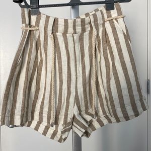Striped linen shorts